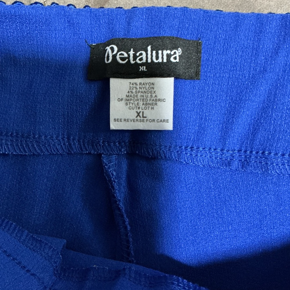 PETALURA Women's Vibrant Blue Straight Leg Pants - Picture 3 of 13